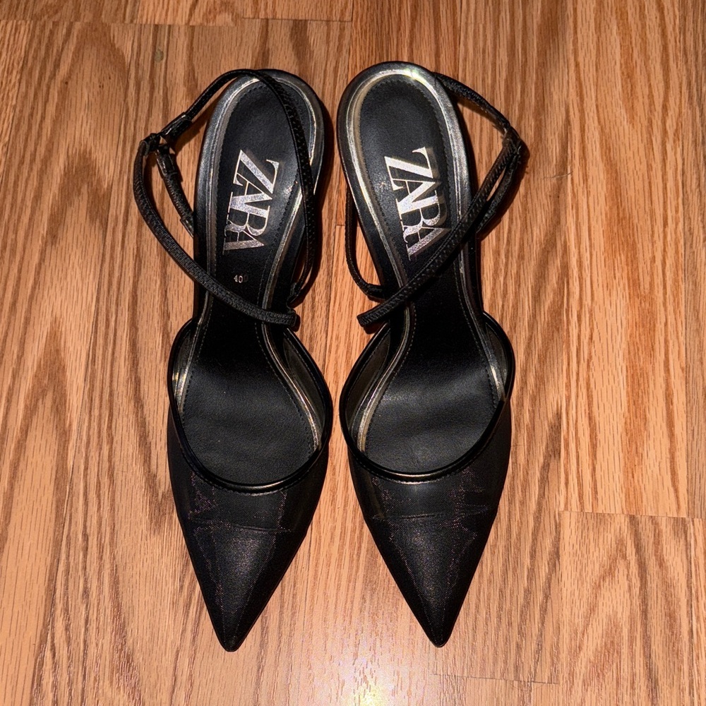 Zara Elegant Black Pointed Heels
